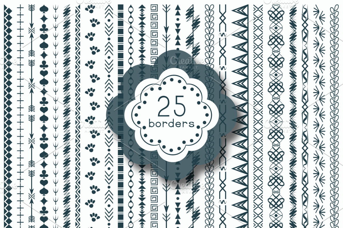 Different Borders Vector Collection, a Pattern Graphic by KsanasK.Art