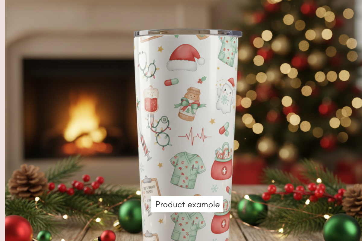 Christmas Nurse Seamless Pattern, a Decorative Illustration by Anca Digital Vibe (Photo 7 of 7)