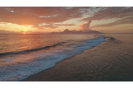 Sunset over Moorea island in French, a Nature Photo by Goinyk