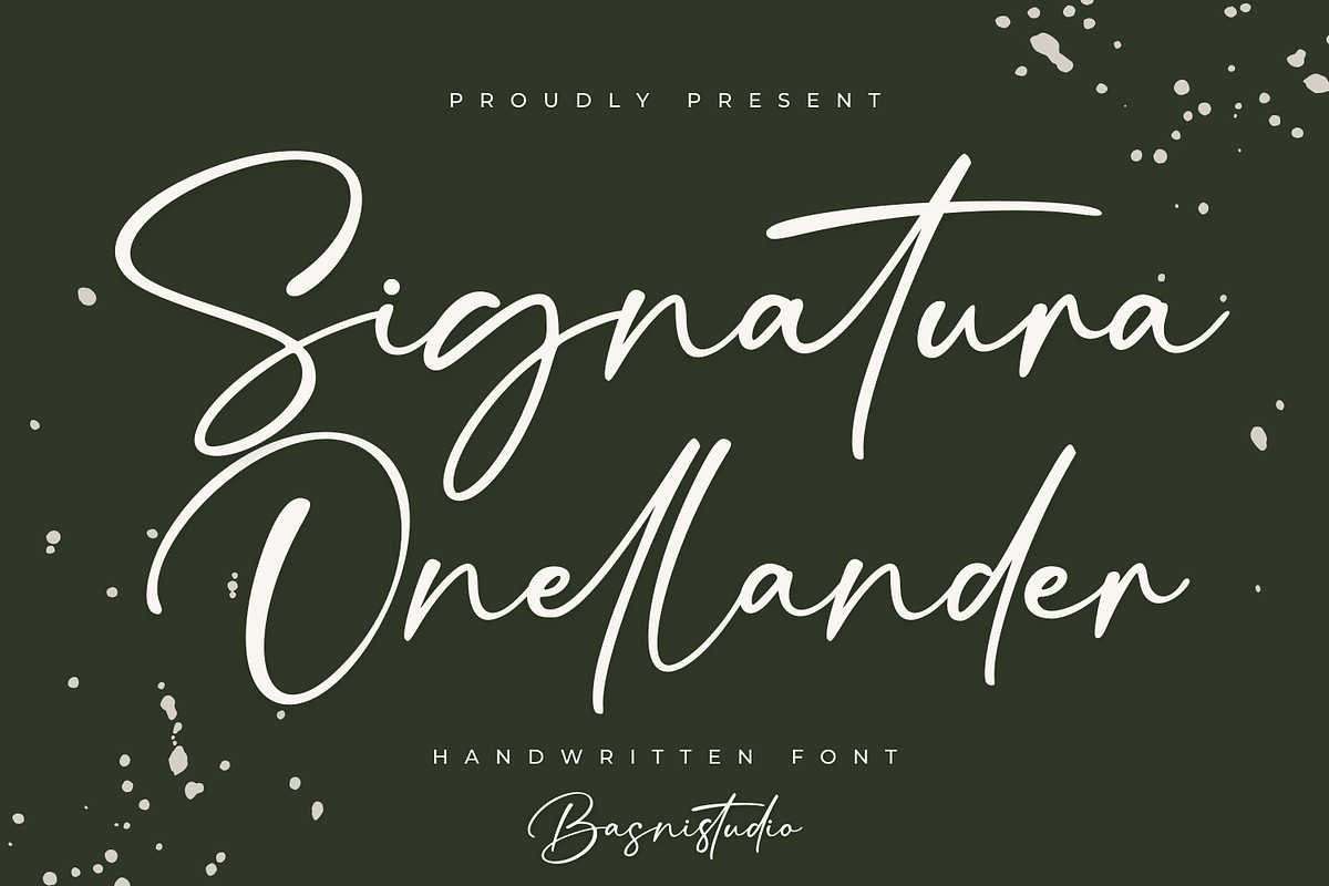 Signatura Onellander Handwritten, a Handwritten Font by Basnistudio (Photo 1 of 14)