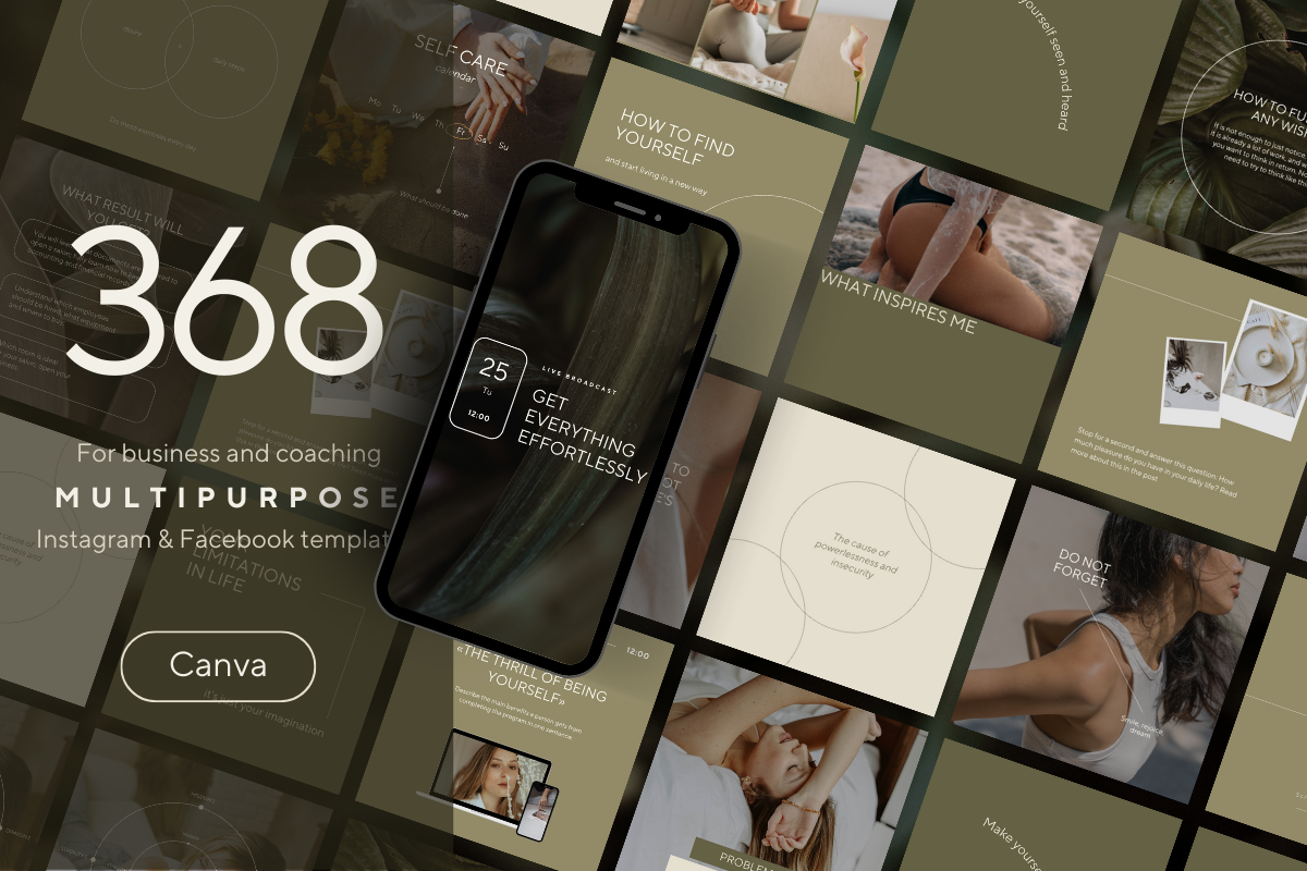 Bundle 4 in 1 Insta&Facebook tmplts, a Social Media Template by Make It Yours Lab. (Photo 2 of 34)