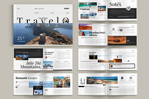 Travel Magazine Landscape Templates, a Magazine Template by Pixelpick