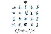 Christmas Cats Holiday Cats Set, an Illustration by CreationArt (Thumbnail 6 of 7)