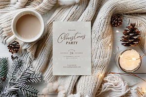 Holiday Card Mockup, Cozy Card Mock