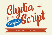 Clydia - A Script Font, a Script Font by Hanstype.com (Thumbnail 1 of 10)