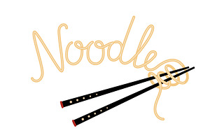 Noodle lettering with asian, a Food Illustration by Stock-Smart-Start