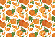 Pumpkins, autumn seamless patterns, a Pattern Graphic by Good Studio (Thumbnail 4 of 9)