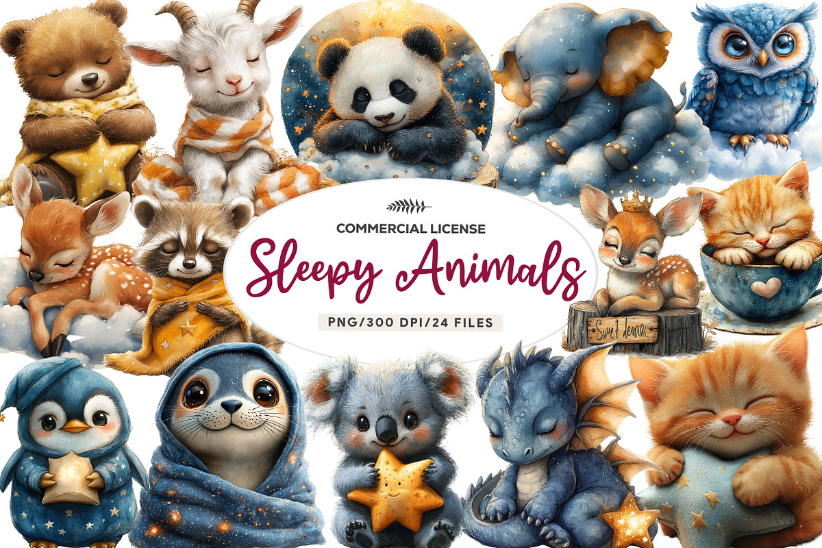 Sweet Dreams Sign,Sleepy Animals, an Illustration by CreationArt (Photo 1 of 9)