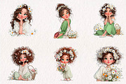 Whimsical Daisy Flower Girls, a Seasonal Illustration by CreationArt (Thumbnail 2 of 7)