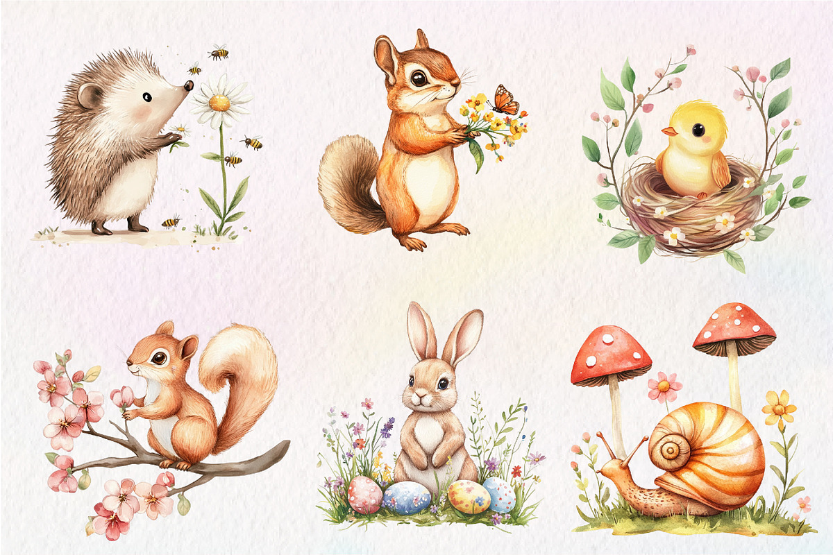Forest Spring Woodland Animals, an Illustration by CreationArt (Photo 4 of 5)
