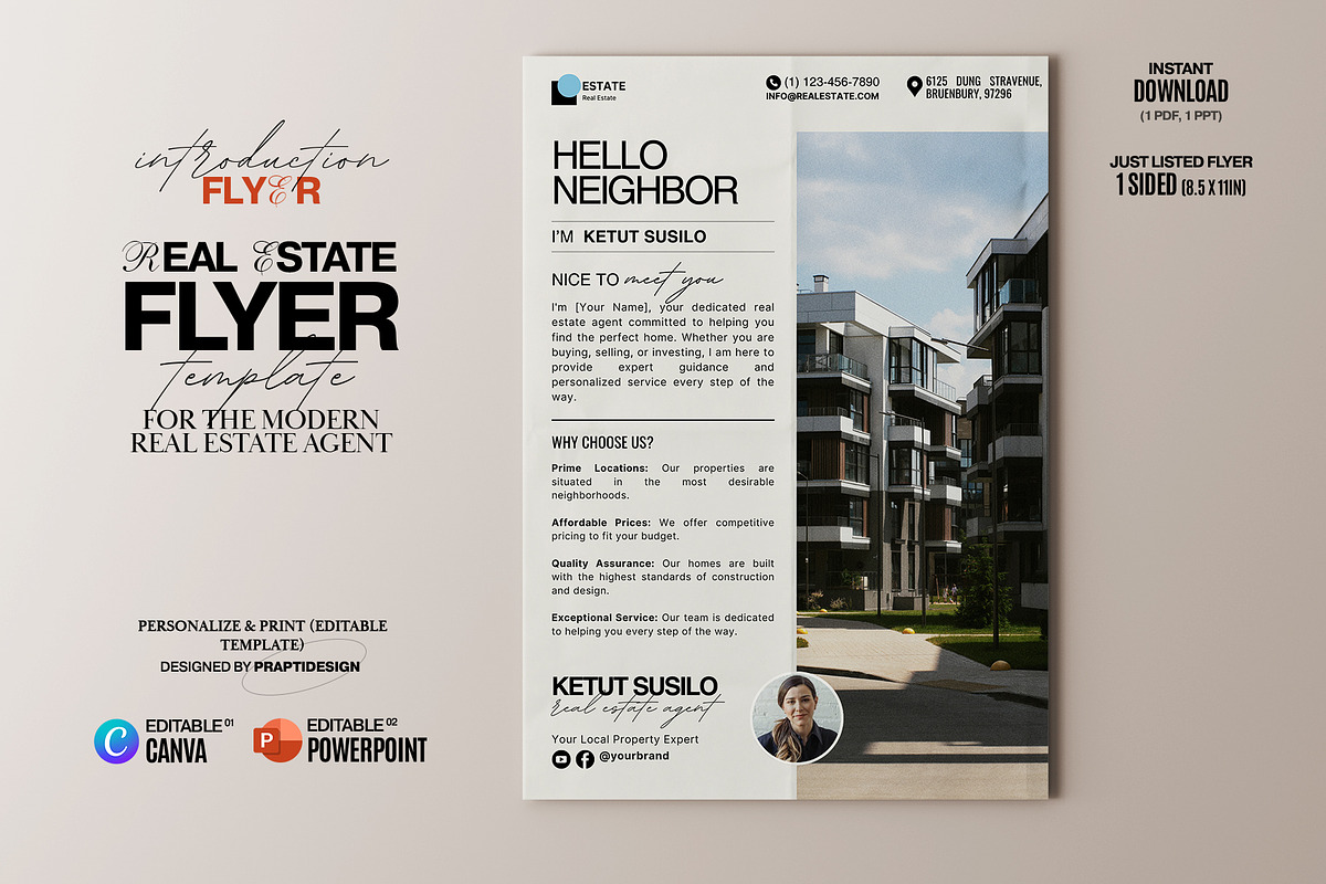 Real Estate Agent Intro letter, a Flyer Template by Prapti Design (Photo 1 of 10)