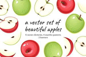 Vector set of  beautiful apples