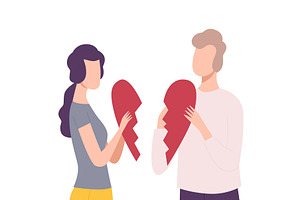 Young Man and Woman Trying to, a Person Illustration by TopVectors