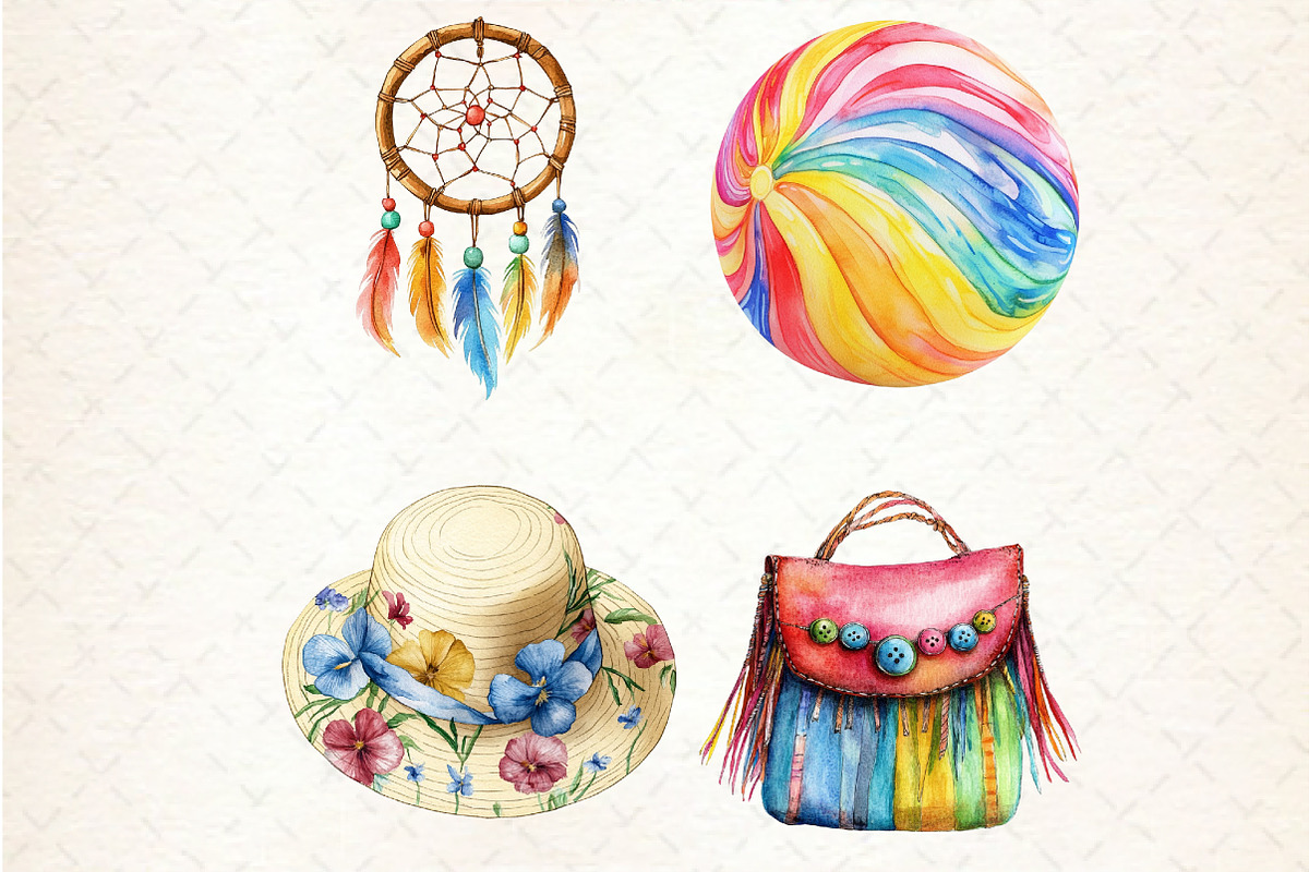 1960s Summer Vibes Clipart, an Illustration by Rose Art (Photo 4 of 4)