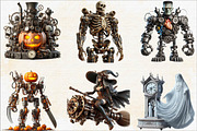 Steampunk Halloween Sublimation Cli, an Illustration by SVGArt (Thumbnail 2 of 8)