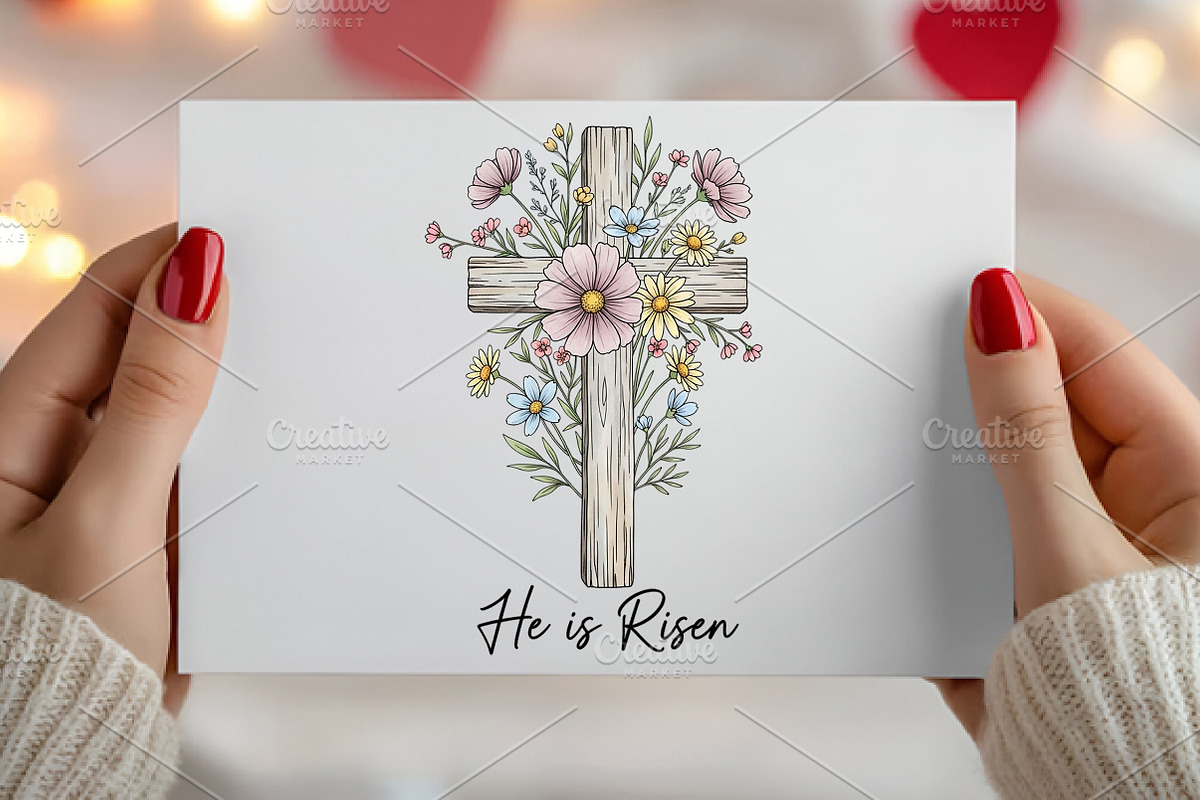 Easter Wildflower Cross PNG, an Illustration by Canvas Craft (Photo 4 of 7)