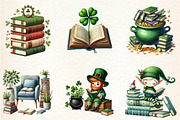 St Patrick's Day Reading Clipart, a Seasonal Illustration by DreamArtGraphic (Thumbnail 4 of 5)