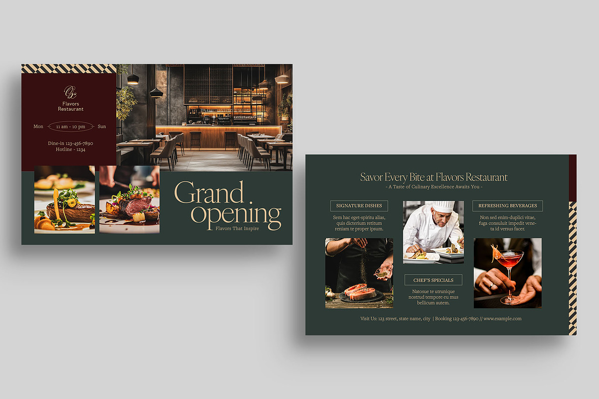 Restaurant Postcard Template, a Card Template by BrandPacks (Photo 4 of 5)