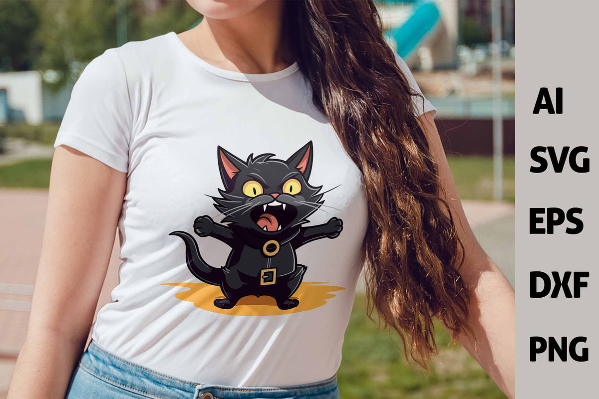 Spooky Halloween Cat Vector Clipart, a Seasonal Illustration by ARTify Illustrations (Photo 2 of 10)