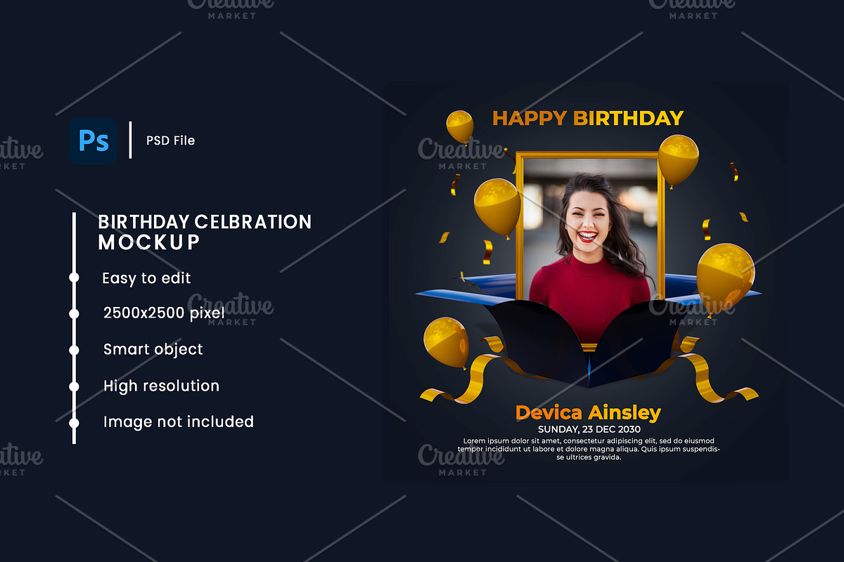 Digital birthday celebration, an Invitation Template by deviapuspitasari2 (Photo 2 of 2)