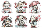 Watercolor Spring Bunny Clipart, an Illustration by Daily.Designs (Thumbnail 4 of 7)