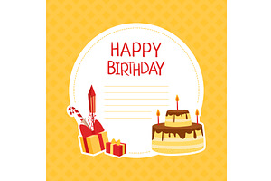 Happy Birthday Banner Template with, an Illustration by TopVectors