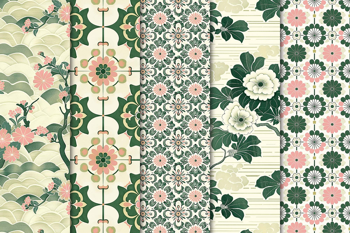 Japanese Style Seamless Patterns, a Pattern Graphic by Maishop