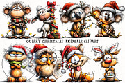Quirky Christmas Animals Clipart, an Illustration by OK Design (Thumbnail 2 of 6)