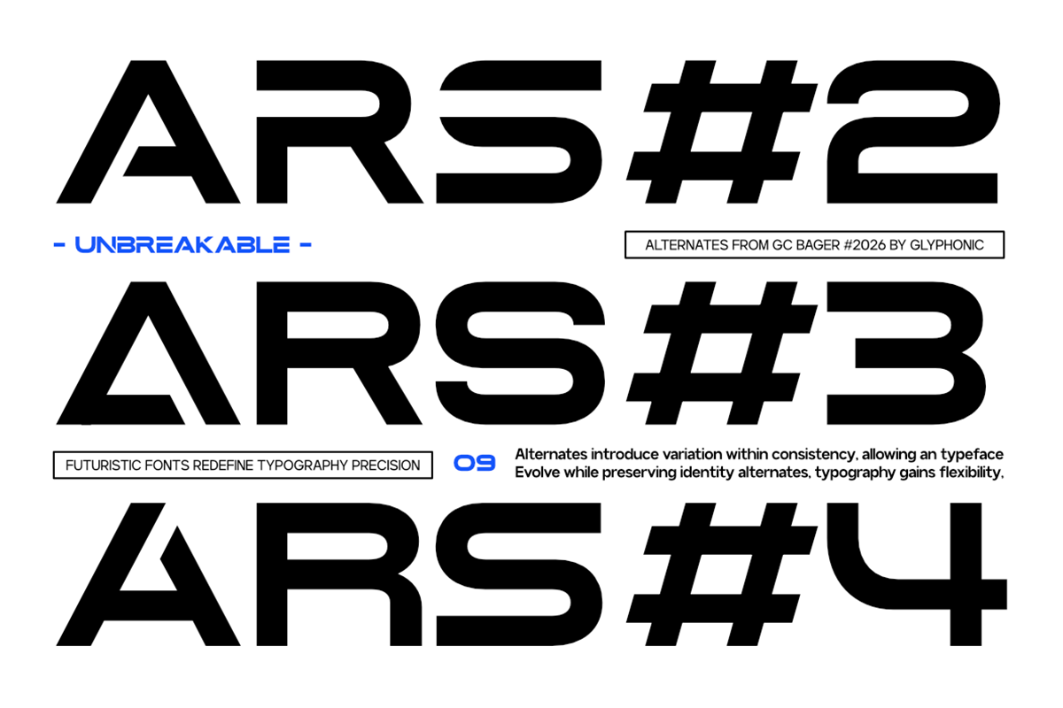 GC Bager - Futuristic Sans, a Sans Serif Font by Glyphonic (Photo 13 of 15)