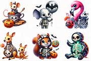 Halloween Skeleton Animals Clipart, an Illustration by OK Design (Thumbnail 5 of 5)
