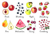 Food watercolor. Fruits and berries, a Food Illustration by irina.vaneeva (Thumbnail 3 of 10)