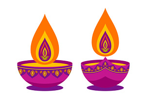 Diwali diya - oil lamp., an Object Illustration by Liudmyla Matviiets