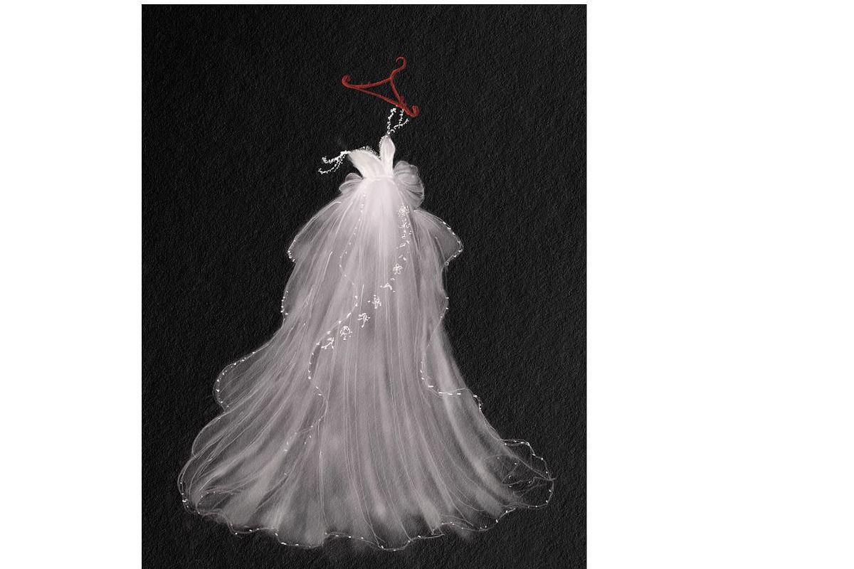 White wedding dress on hanger, an Object Illustration by tranyenhanu (Photo 1 of 3)