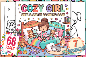 Cozy Girl Moments Coloring Pages, a Person Illustration by Coco Bloom
