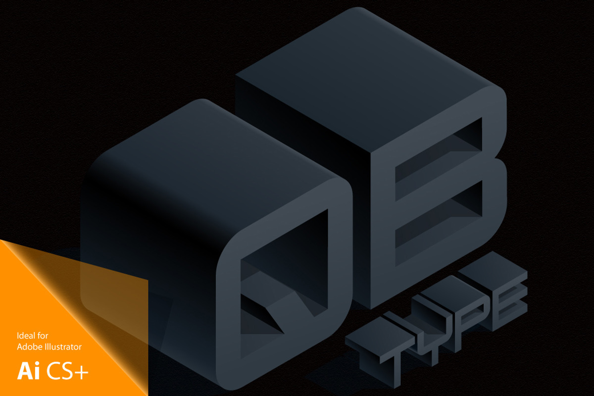Vector 3D isometric black letters