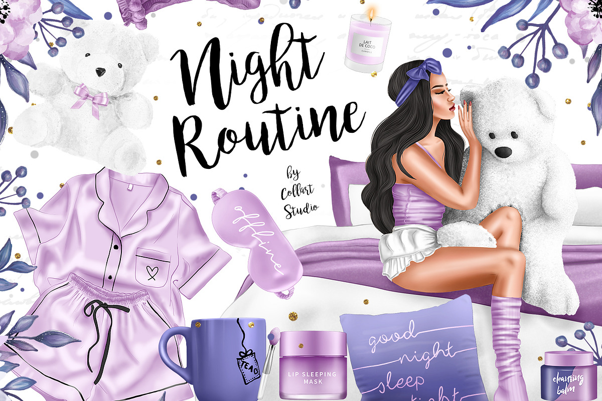 Good Night clipart, fashion, an Illustration by Collart Studio (Photo 1 of 9)