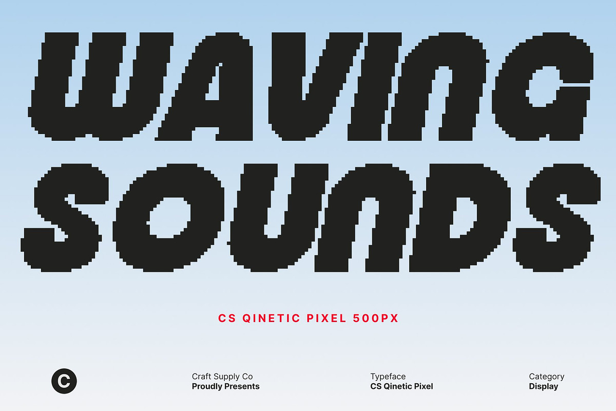 CS Qinetic Pixel, a Sans Serif Font by Craft Supply Co. (Photo 6 of 8)