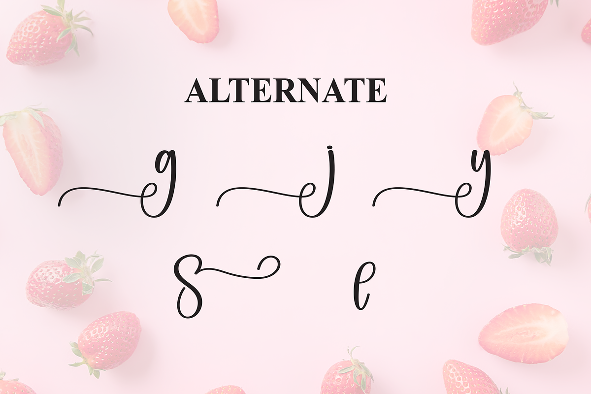 Strawberry | Script Font, a Handwritten Font by Scratchones (Photo 8 of 9)
