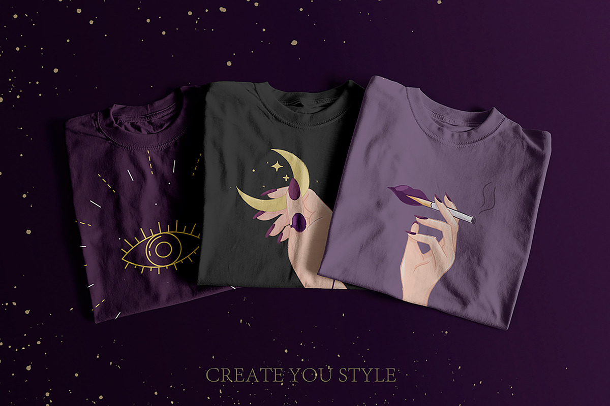 Moonlight Magic vector set, an Illustration by Marine art (Photo 4 of 4)
