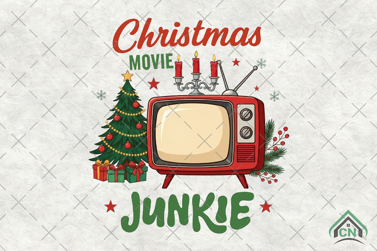 Christmas Movie Junkie Sublimation, an Illustration by Craft Nest (Photo 1 of 6)