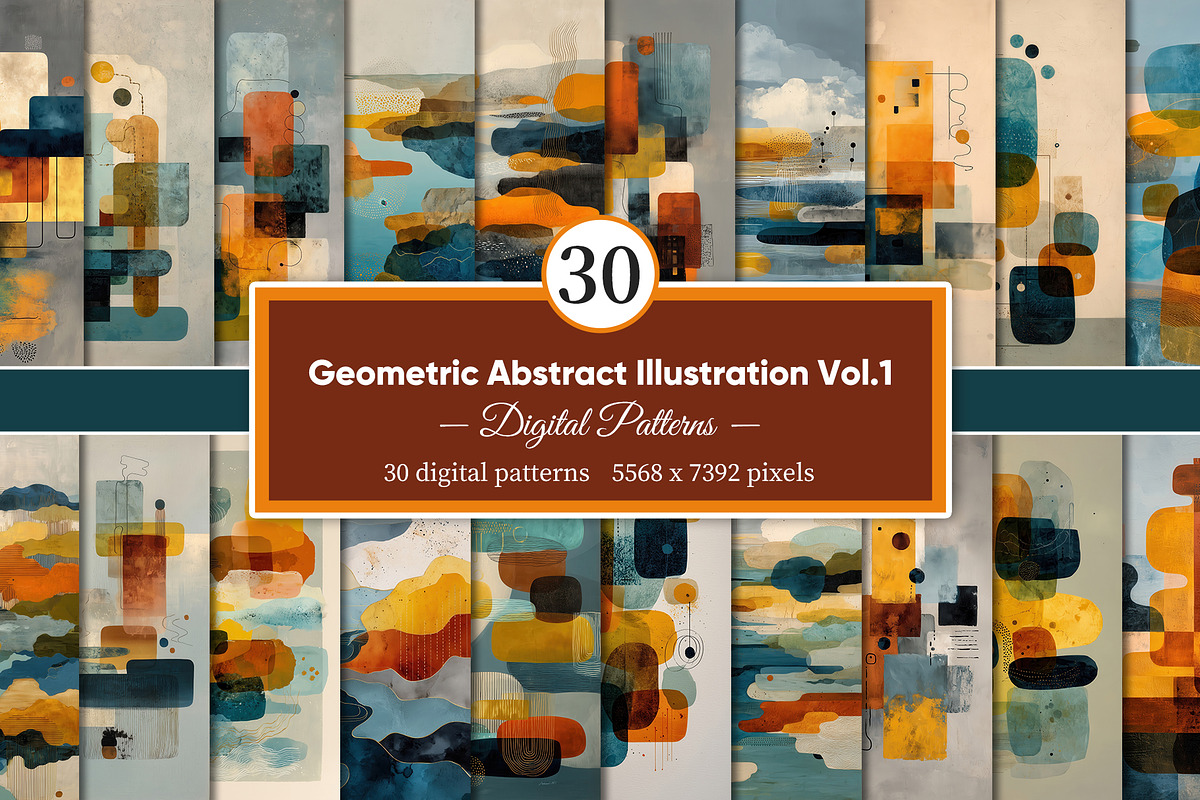 Geometric Abstract Illustration 1, a Decorative Illustration by Housui Patterns (Photo 1 of 10)