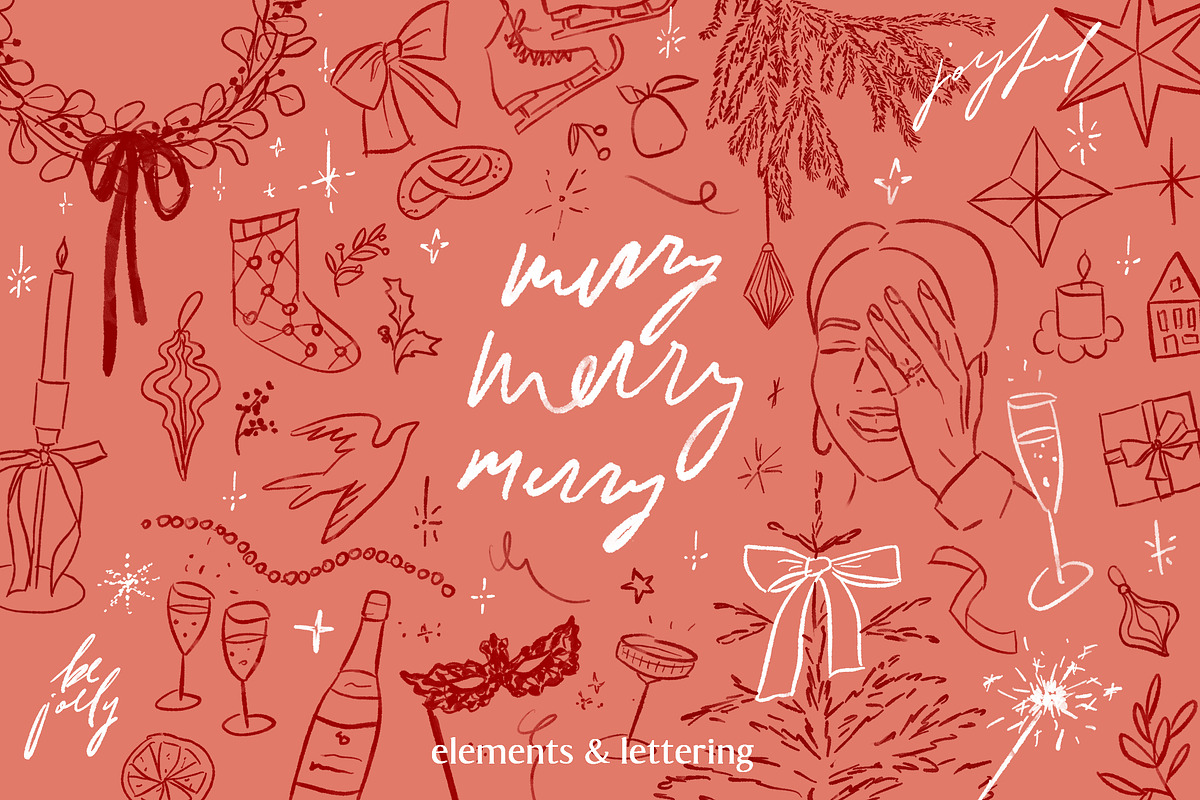 Christmas Illustrations + Lettering, a Seasonal Illustration by eclosque (Photo 1 of 34)