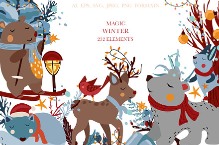 Magic winter, Scandinavian animals