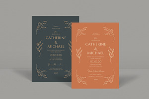 Vintage Leaf Wedding Invitation, an Invitation Template by Guuver