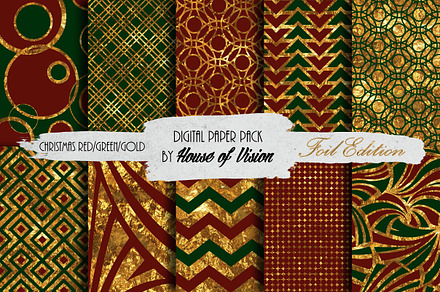 Christmas Red Green and Gold Pack