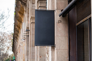 Blank shop sign presenting an ideal, an Architecture Photo by volodymyrshtun13795