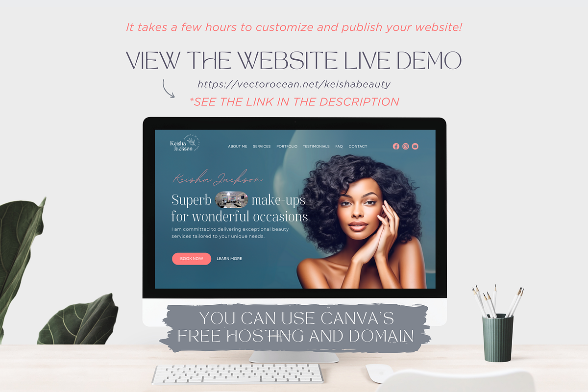 Canva Website Template Beauty, a Landing Page Template by vectorocean (Photo 7 of 11)