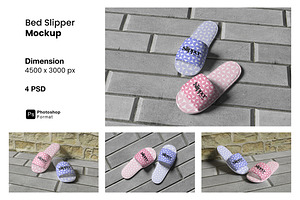 Bed Slipper Mockup, a Household Mockup by ianmikraz