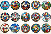 4th of July Gnome Stained Glass Clip, a Seasonal Illustration by Rose Art (Thumbnail 2 of 4)