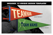 Screen-Printed Felt Pennant Creator, a Product Mockup by Chris Weibring (Thumbnail 6 of 13)